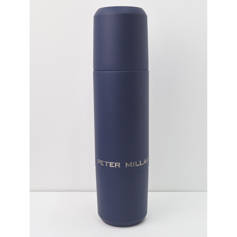 Peter Millar Navy Blue Insulated Stainless Steel Cocktail Shaker 2 Tumbler Set